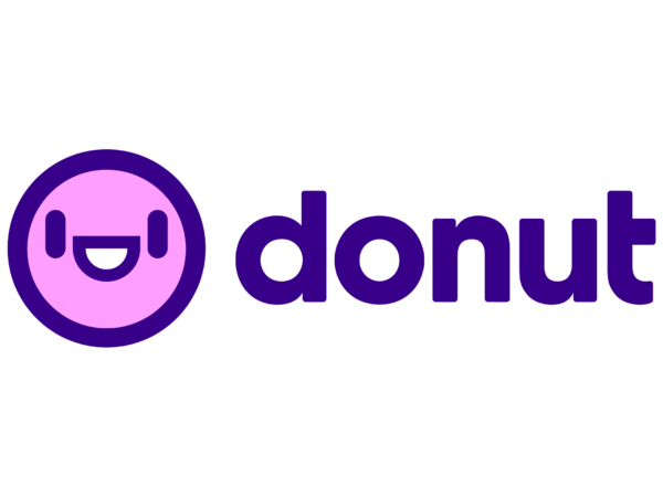 Donut sponsors logo includes a smiling face that looks a bit like a pink donut